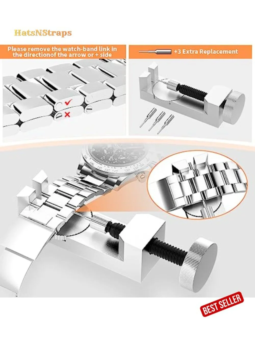 155-Piece Watch Repair Kit – Link Remover, Spring Bar Tool, Case Opener,